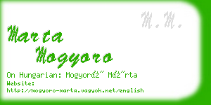 marta mogyoro business card